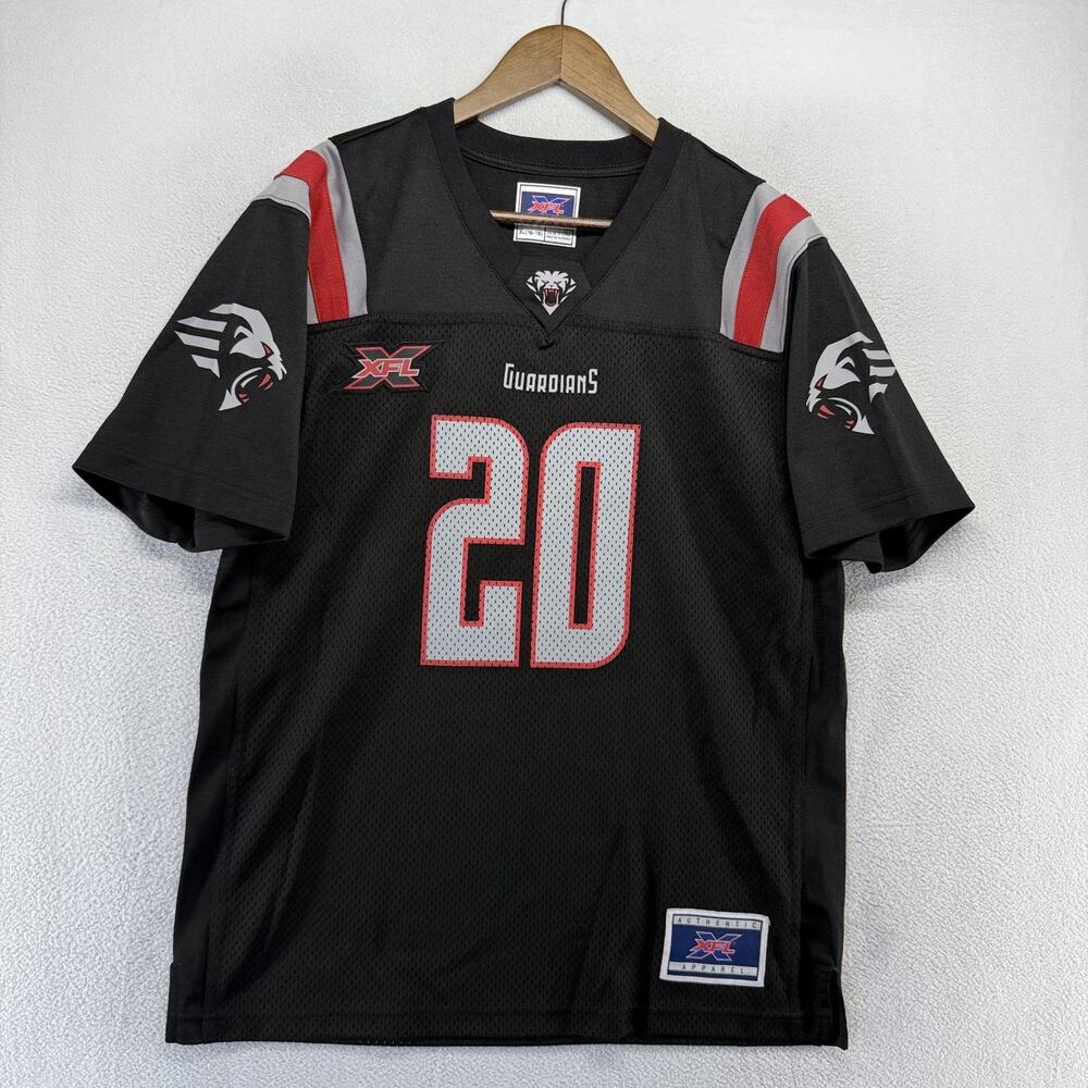 New York Guardians Jersey Boys Youth XL Black Red Mesh Authentic Apparel